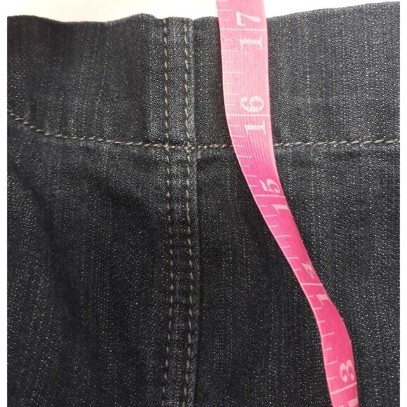 Y2K EXPRESS‎ JEANS Stretch DENIM HIGHWAIST SKIRT Size 8 Zip Buttonfly 17" length - Picture 5 of 11